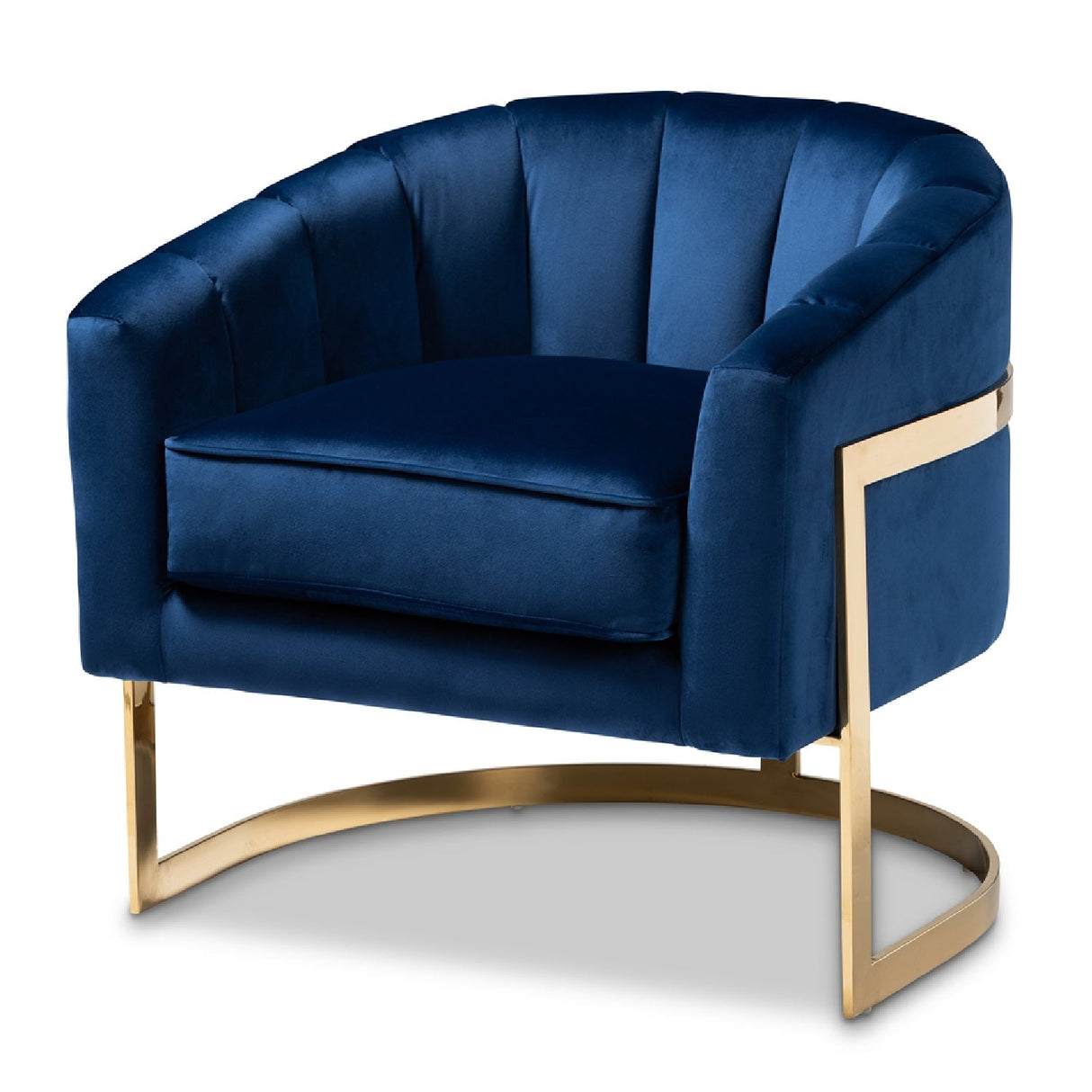 Modern European furniture - Blue Velvet Accent Chair - www.oroa.com
