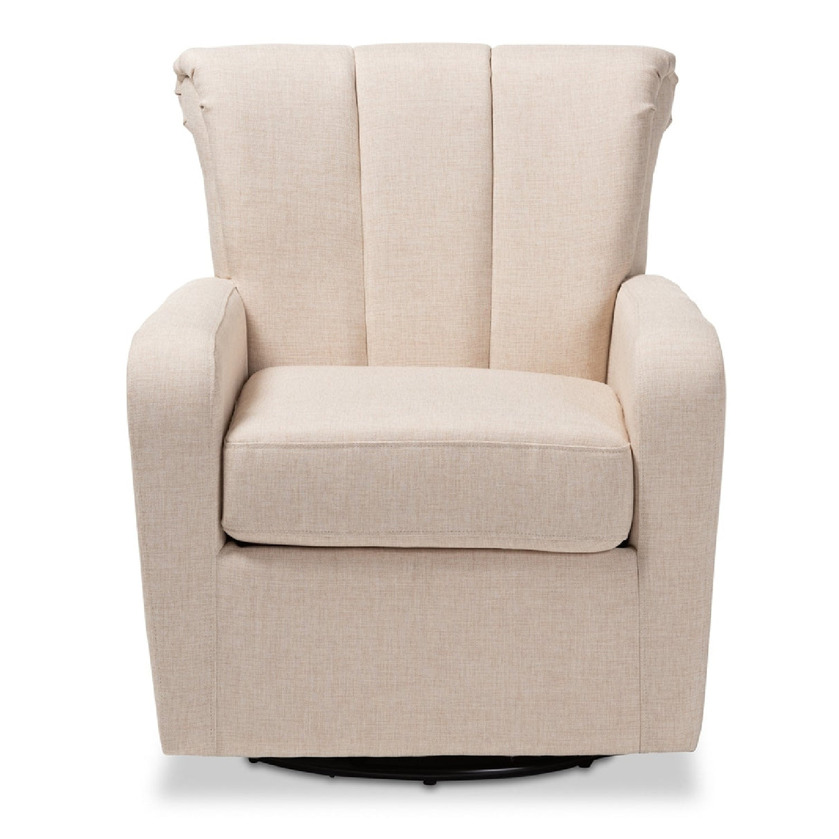Modern European furniture - Beige Fabric Swivel Chair - www.oroa.com