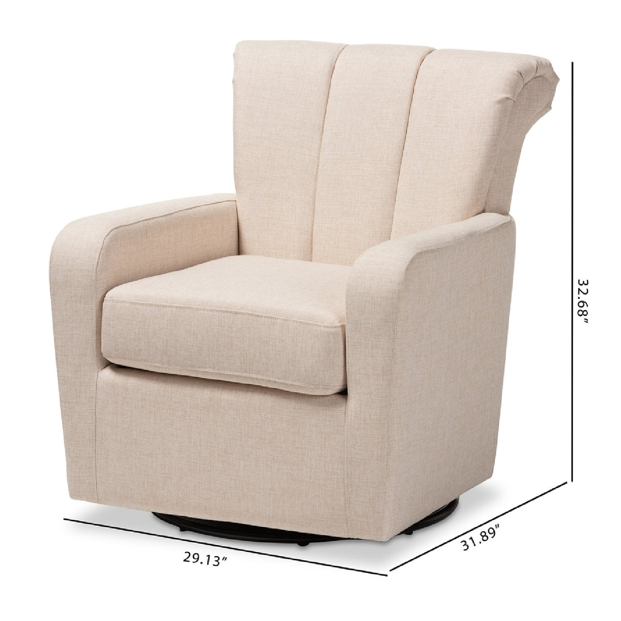 Modern European furniture - Beige Fabric Swivel Chair - www.oroa.com