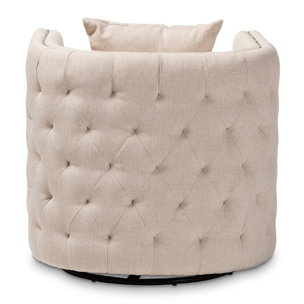 Modern European furniture - Tufted Beige Swivel Chair - www.oroa.com
