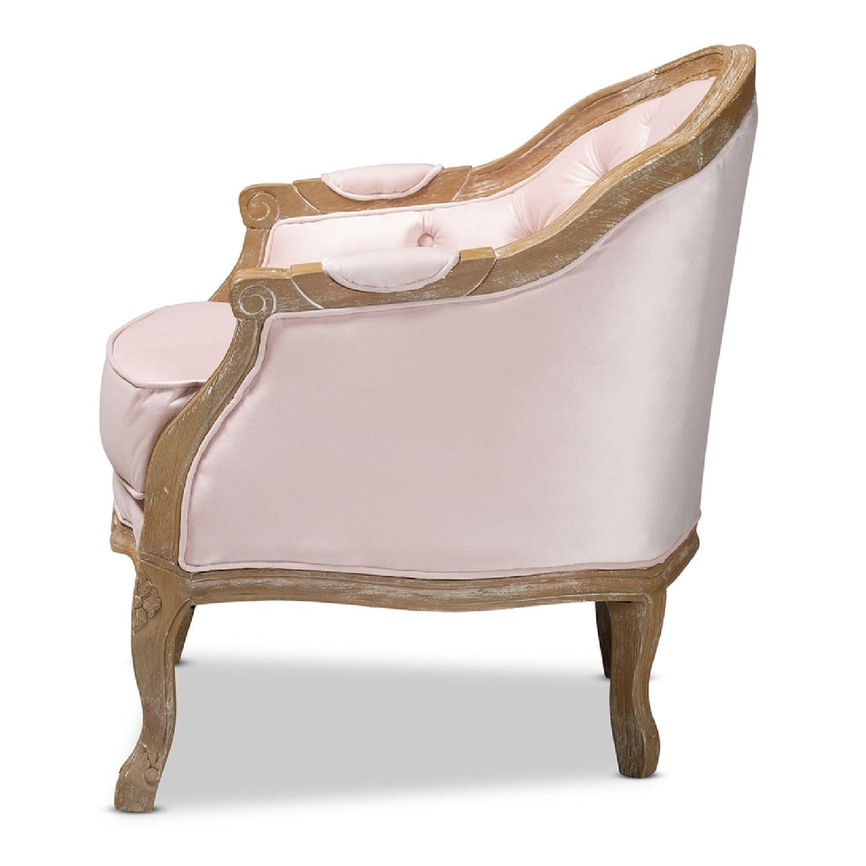 Modern European furniture - Tufted Pink Velvet Accent Chair - www.oroa.com