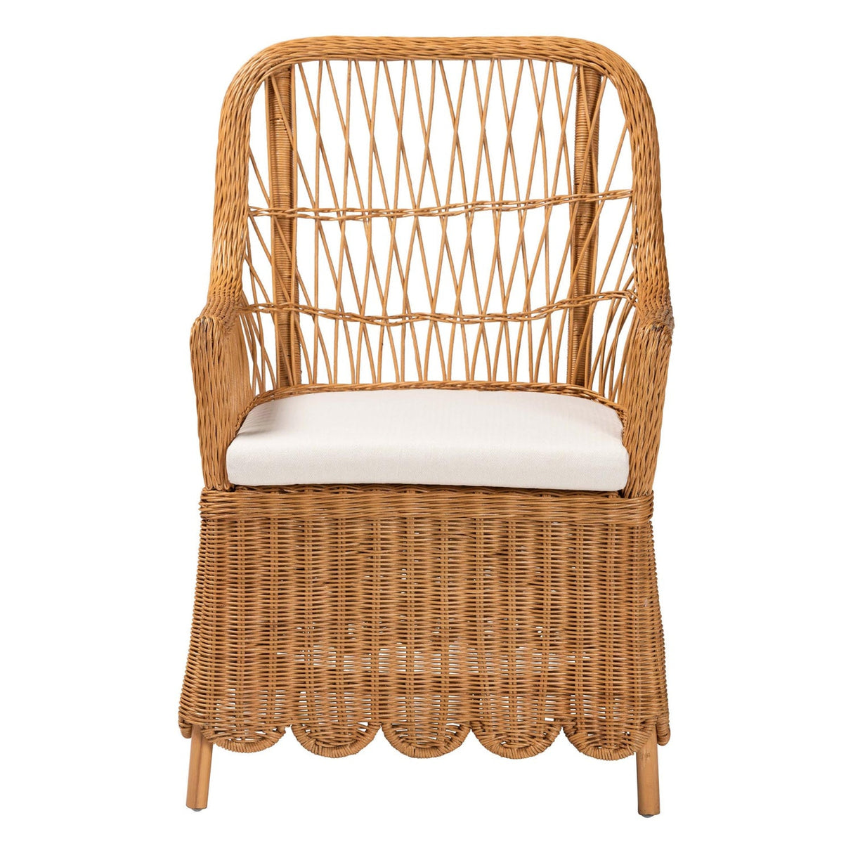 Modern European furniture - Scalloped Rattan Accent Chair - www.oroa.com