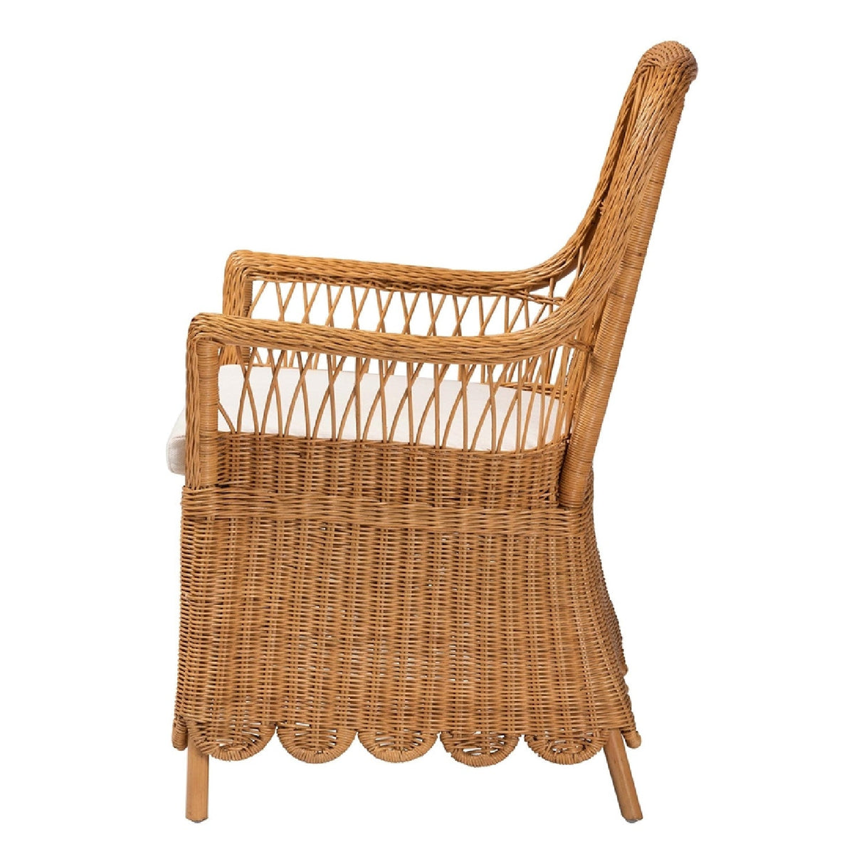 Modern European furniture - Scalloped Rattan Accent Chair - www.oroa.com