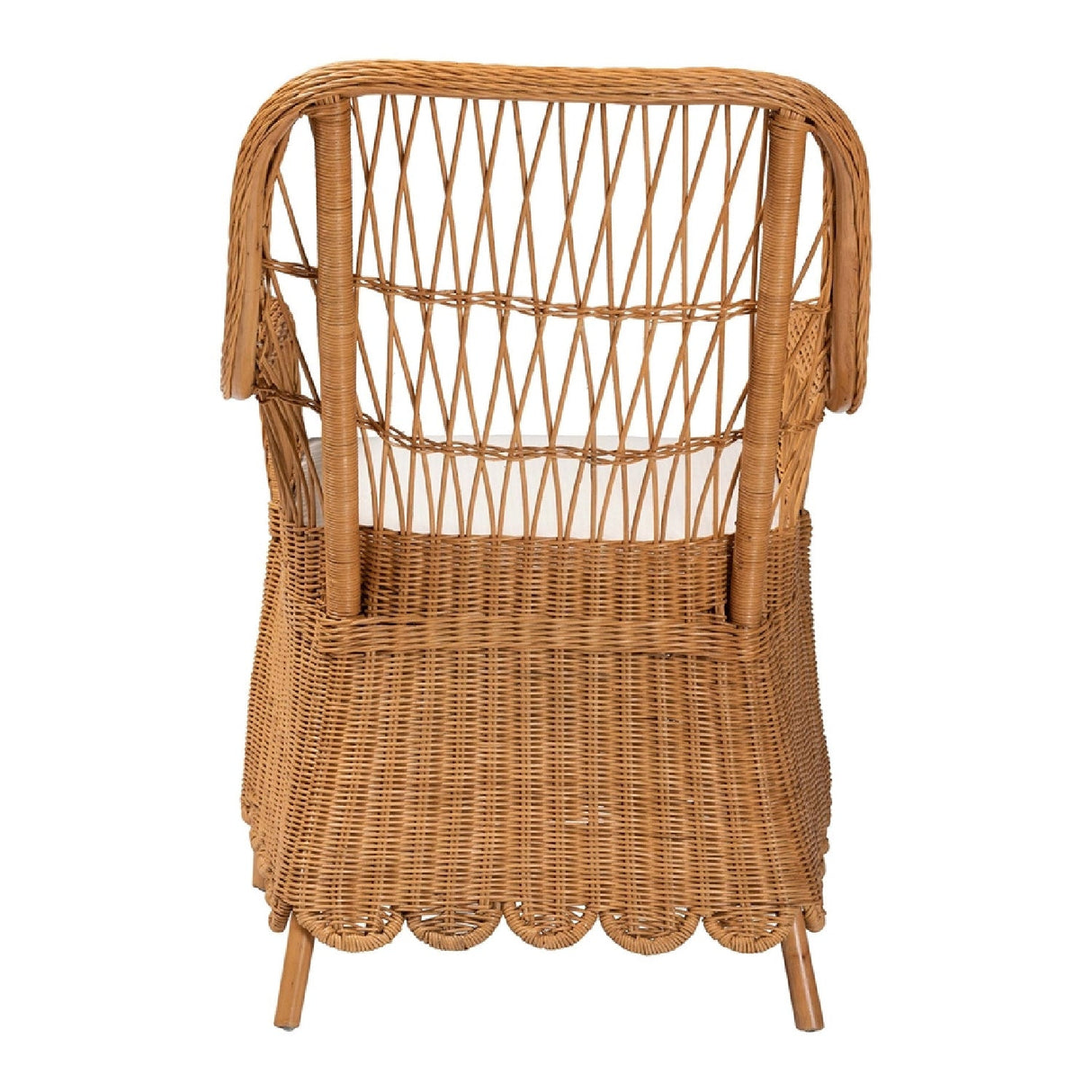 Modern European furniture - Scalloped Rattan Accent Chair - www.oroa.com