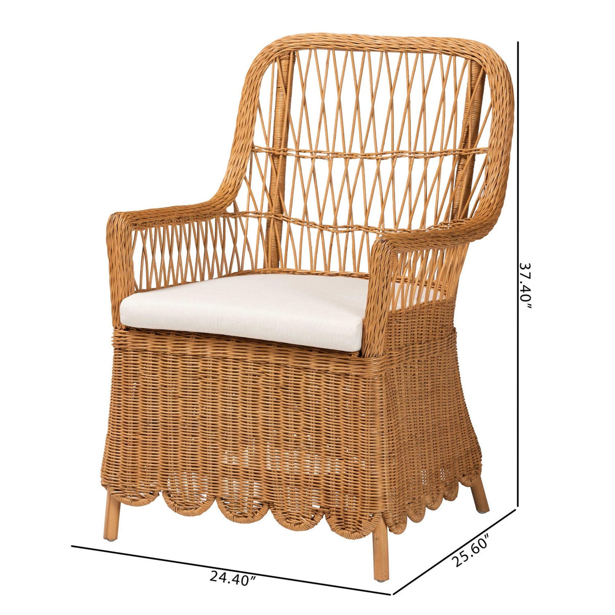 Modern European furniture - Scalloped Rattan Accent Chair - www.oroa.com