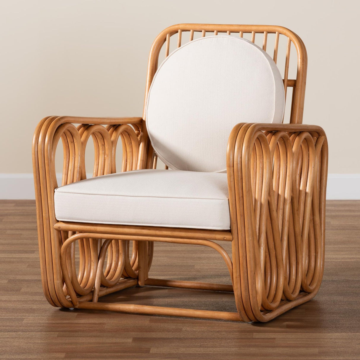 Modern European furniture - Square Armed Rattan Accent Chair - www.oroa.com