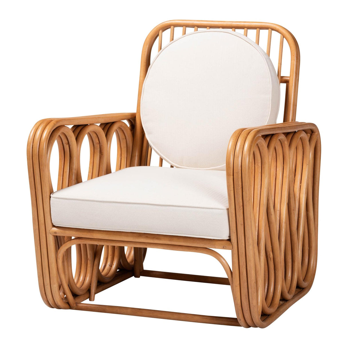 Modern European furniture - Square Armed Rattan Accent Chair - www.oroa.com