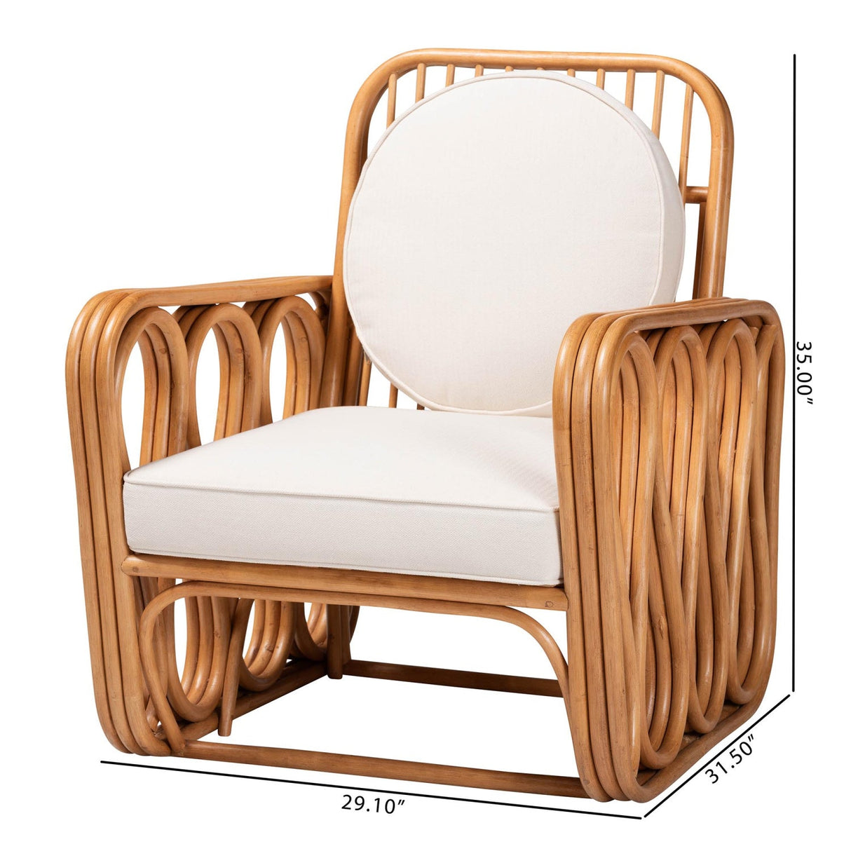 Modern European furniture - Square Armed Rattan Accent Chair - www.oroa.com