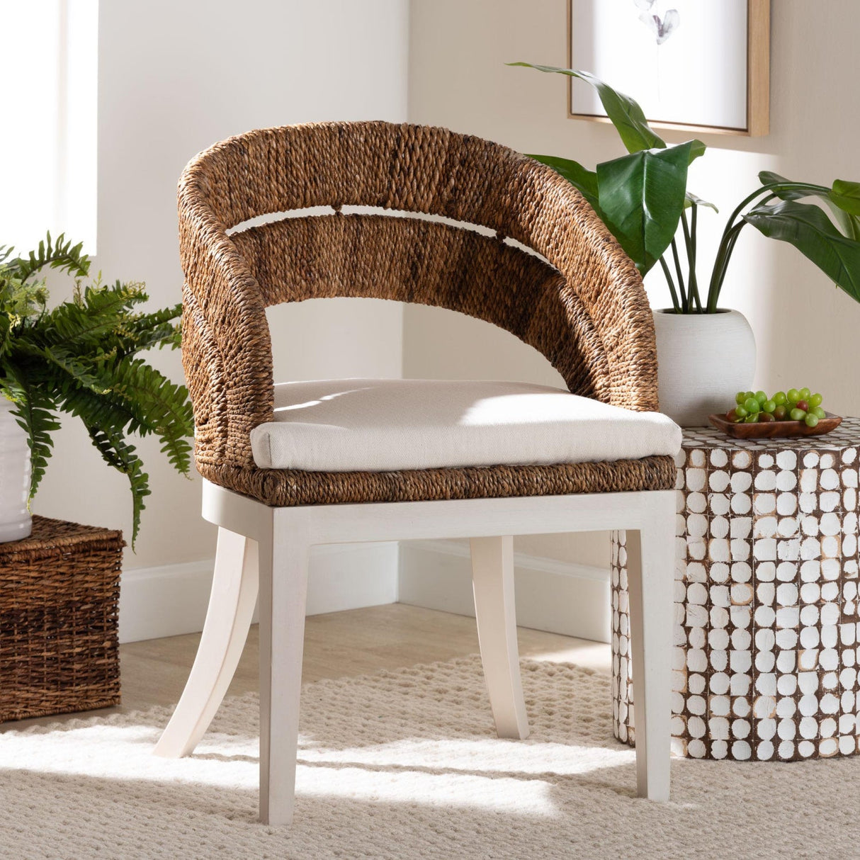 Modern European furniture - Seagrass Padded Dining Chair - www.oroa.com