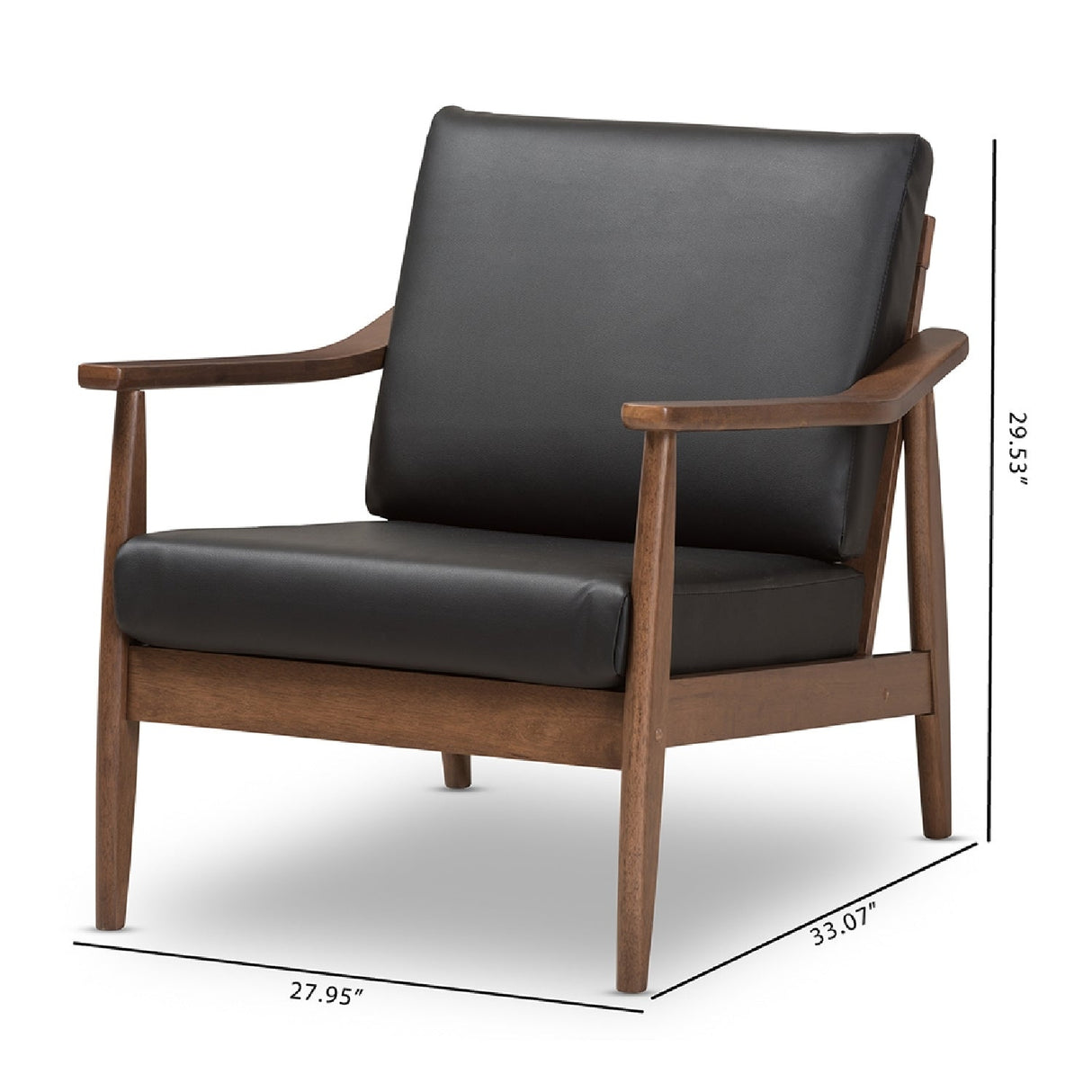 Modern European furniture - Walnut Framed Lounge Chair - www.oroa.com