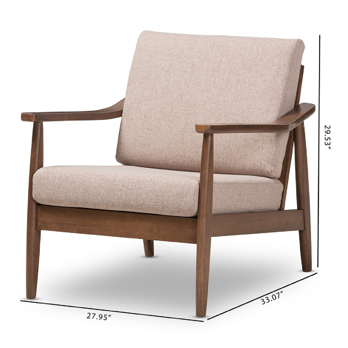 Modern European furniture - Walnut Framed Lounge Chair - www.oroa.com