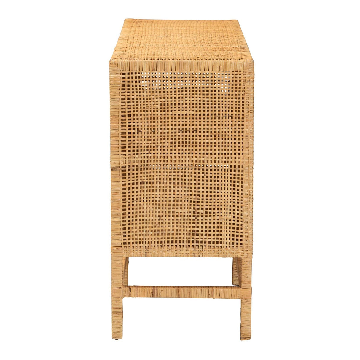 Modern European furniture - Mahogany Framed Rattan Cabinet - www.oroa.com