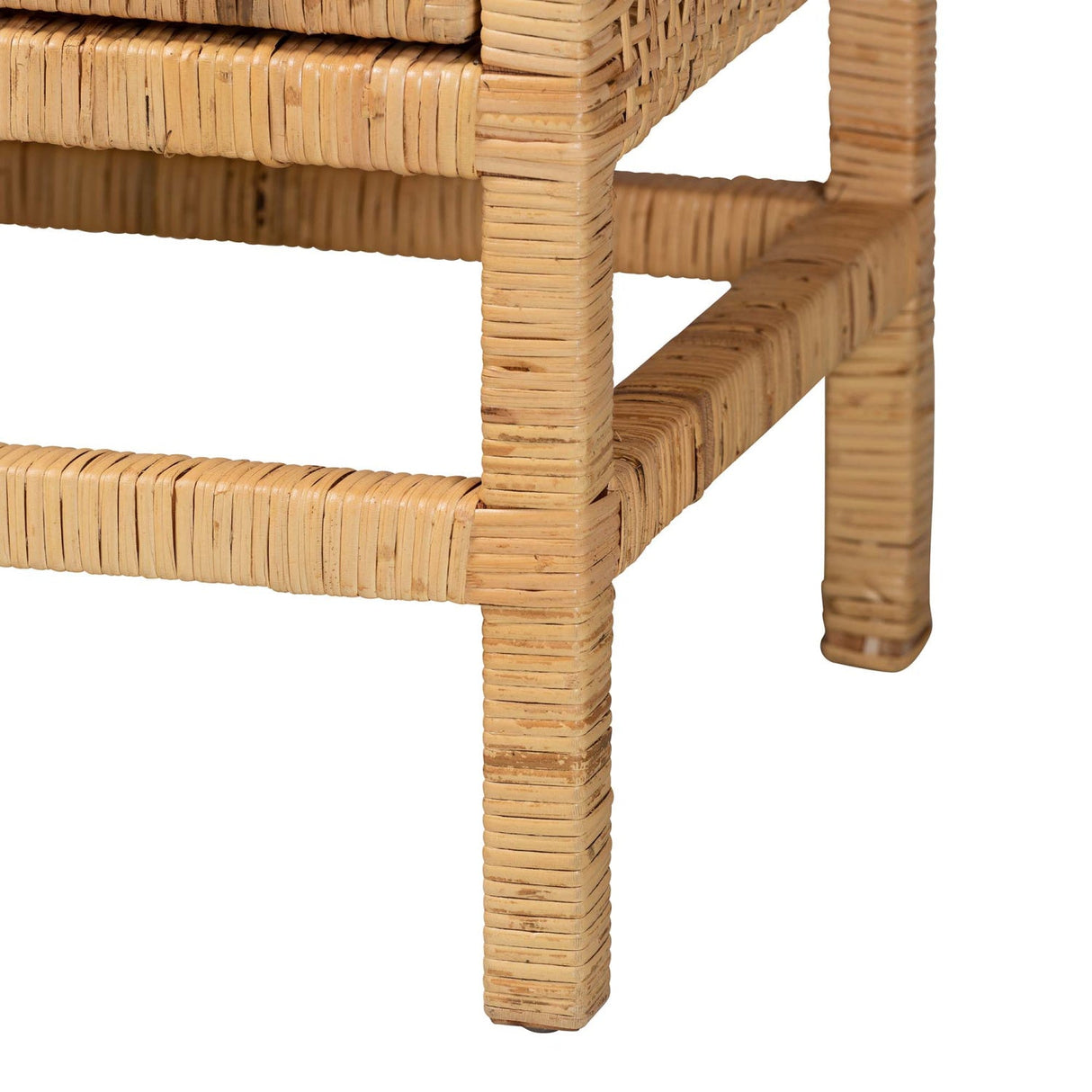 Modern European furniture - Mahogany Framed Rattan Cabinet - www.oroa.com