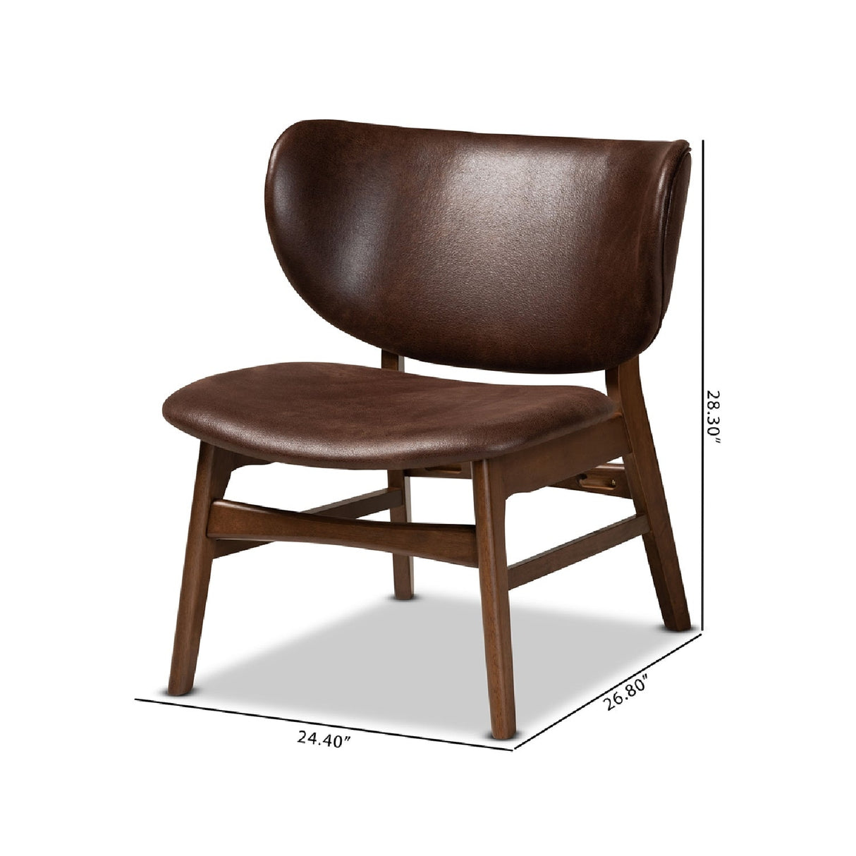 Modern European furniture - Brown Leather Effect Accent Chair - www.oroa.com