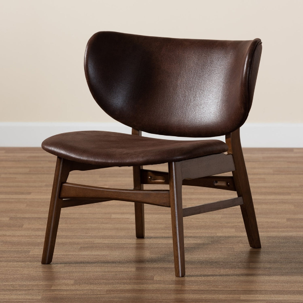 Modern European furniture - Brown Leather Effect Accent Chair - www.oroa.com