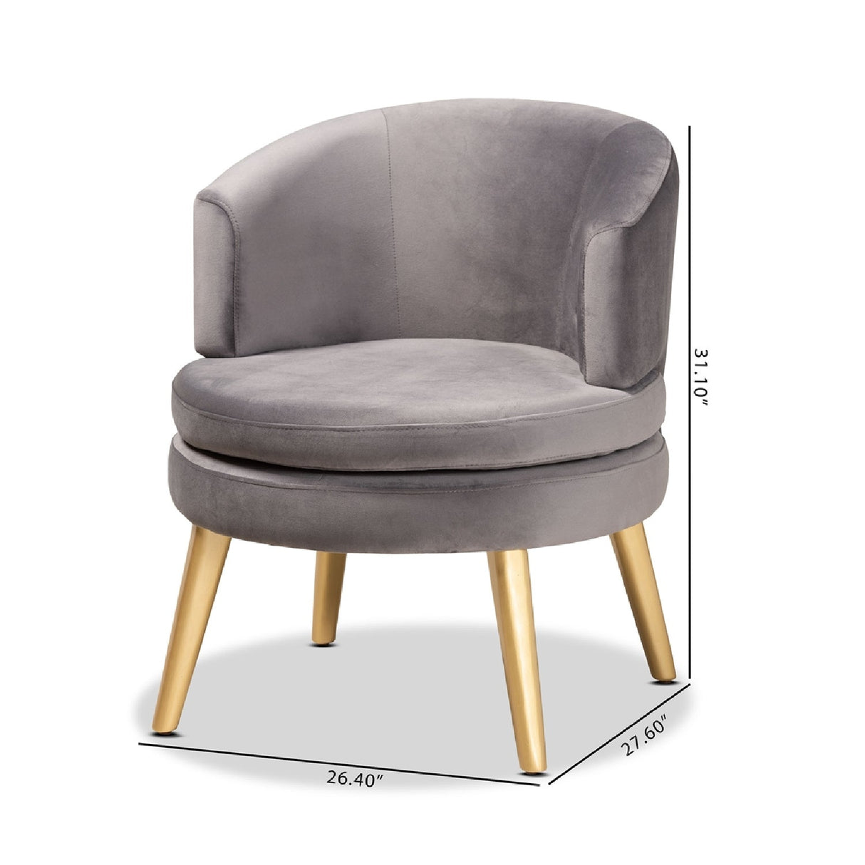 Modern European furniture - Round Velvet Accent Chair - www.oroa.com
