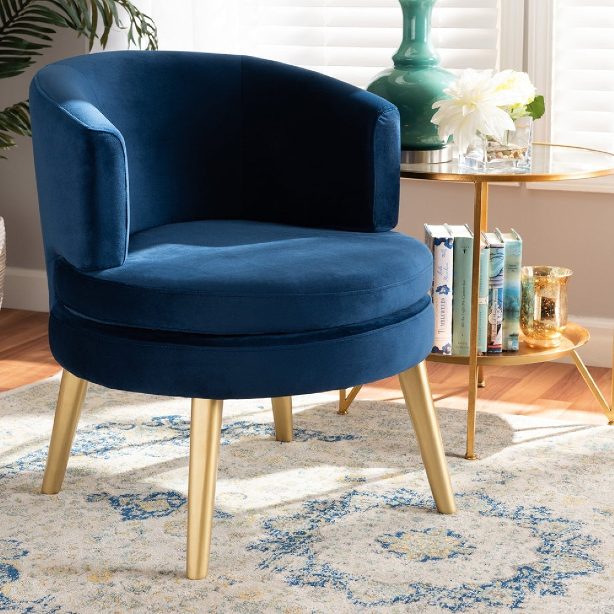 Modern European furniture - Round Velvet Accent Chair - www.oroa.com