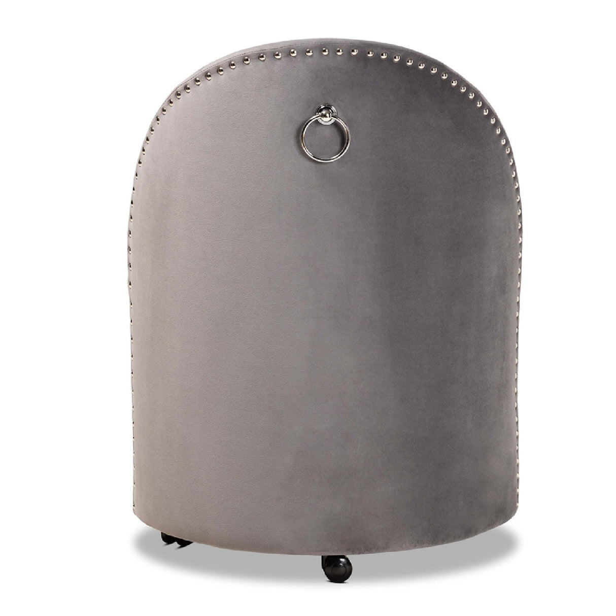 Modern European furniture - Studded Velvet Rolling Accent Chair - www.oroa.com