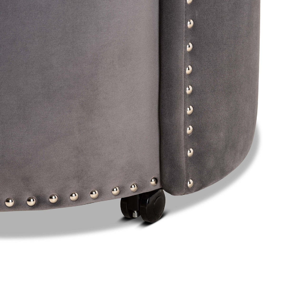 Modern European furniture - Studded Velvet Rolling Accent Chair - www.oroa.com