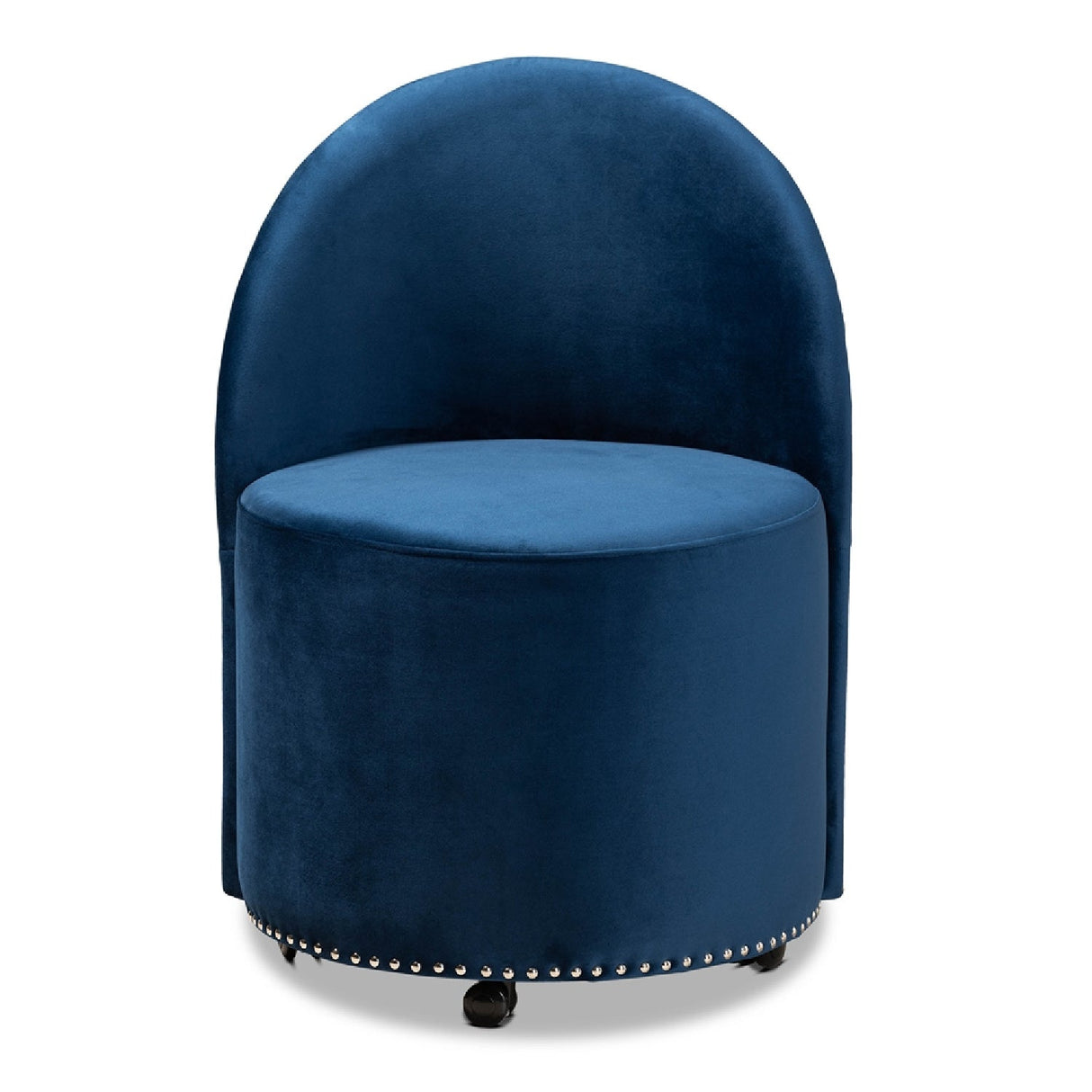 Modern European furniture - Studded Velvet Rolling Accent Chair - www.oroa.com