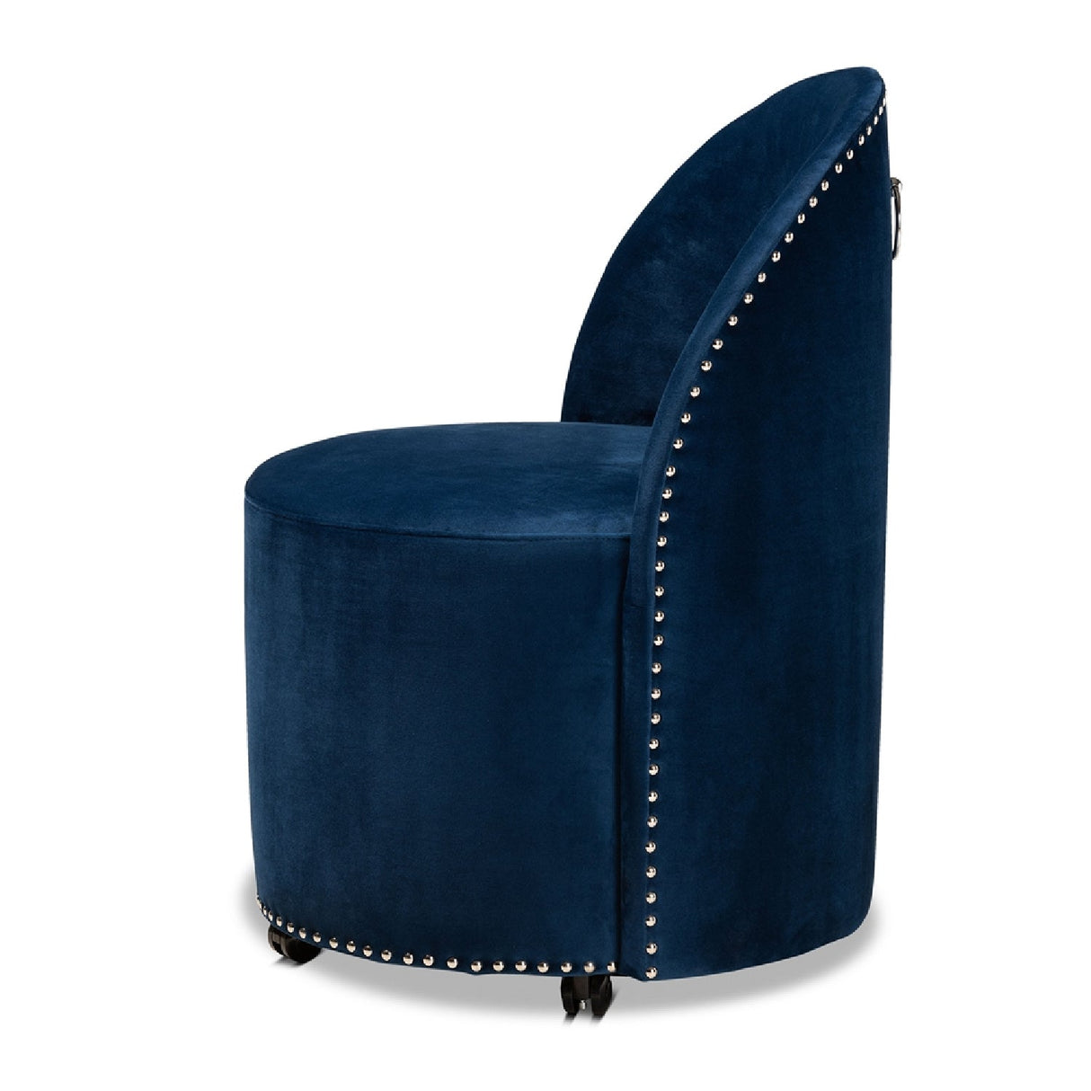 Modern European furniture - Studded Velvet Rolling Accent Chair - www.oroa.com