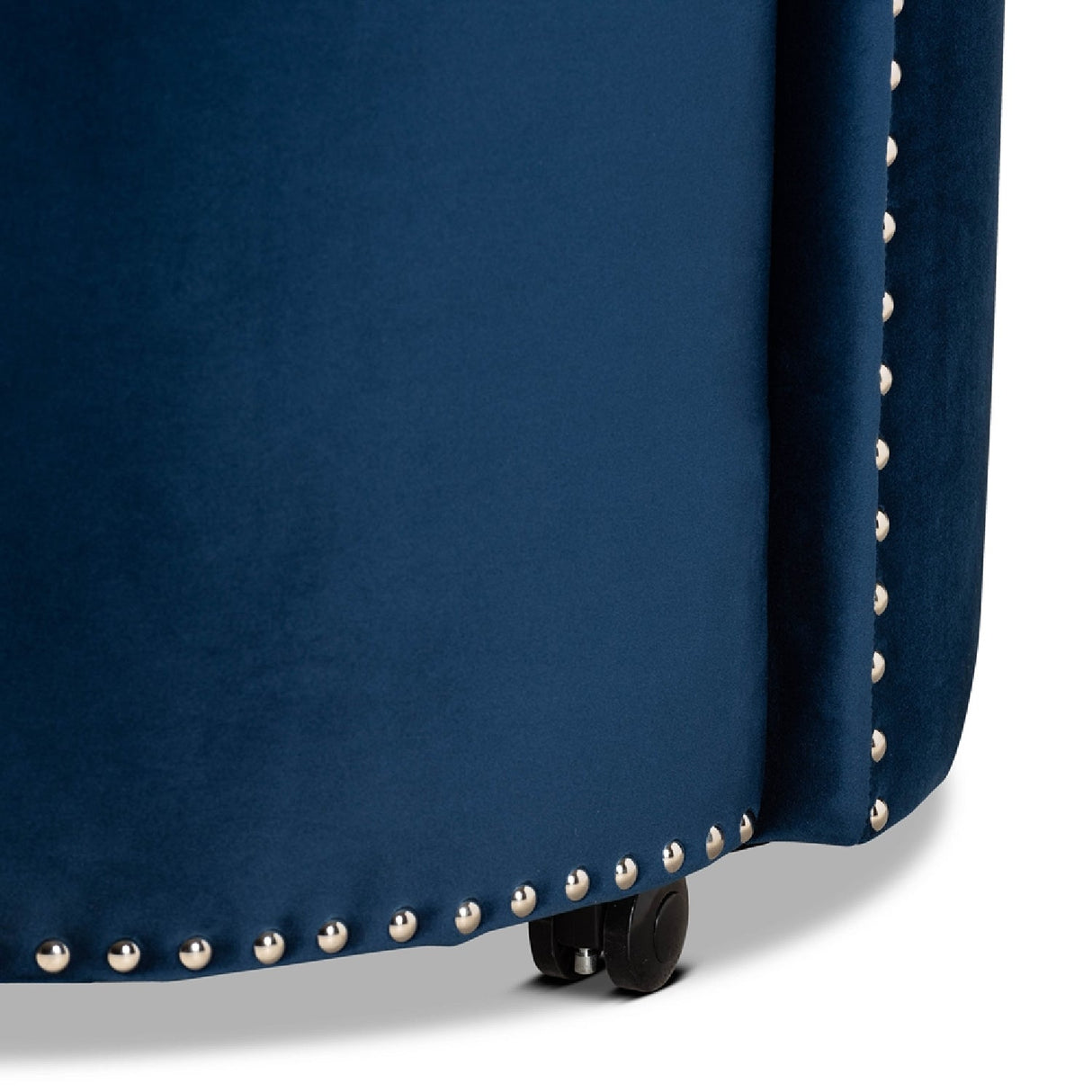 Modern European furniture - Studded Velvet Rolling Accent Chair - www.oroa.com