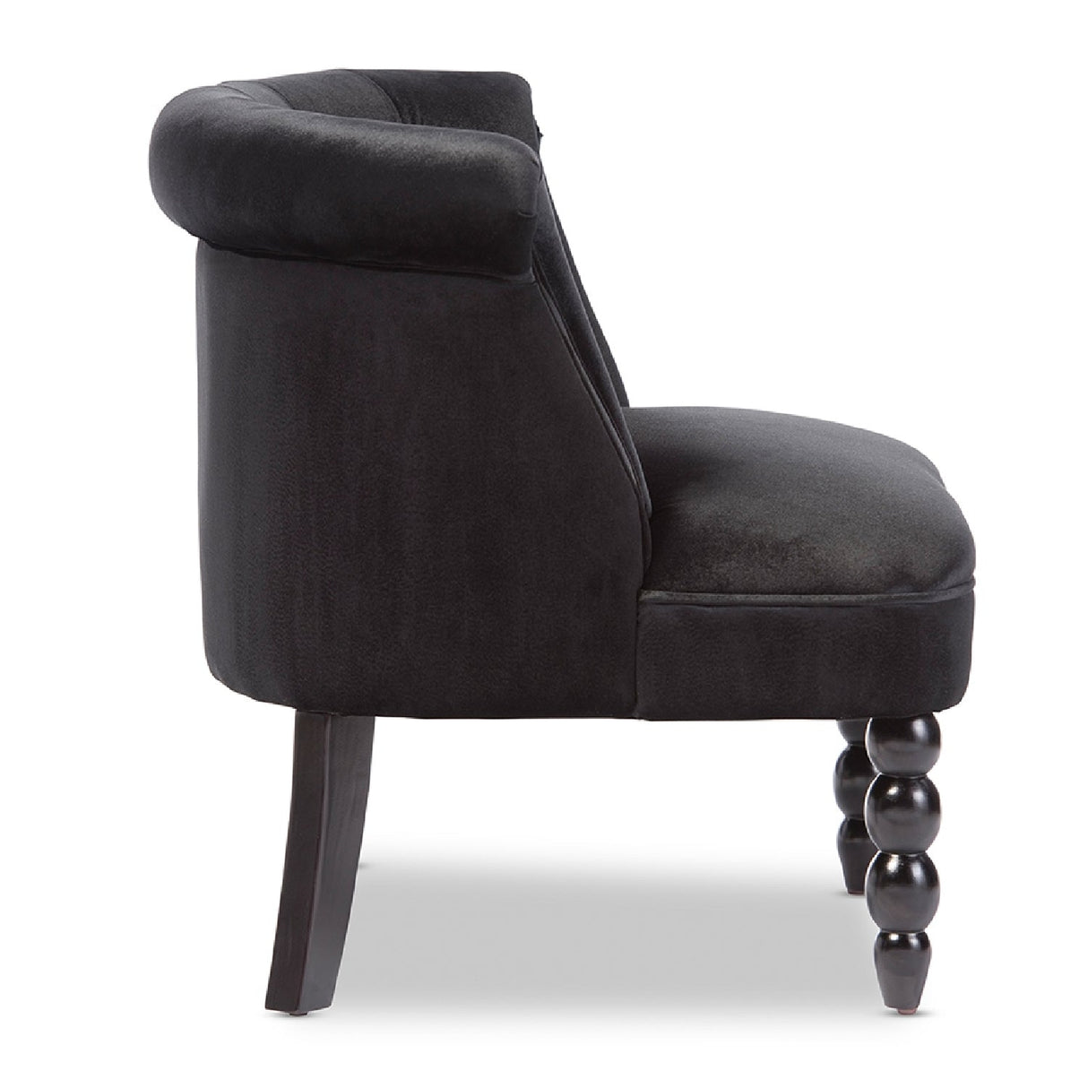 Modern European furniture - Black Velvet Vanity Accent Chair - www.oroa.com | Oroa.com