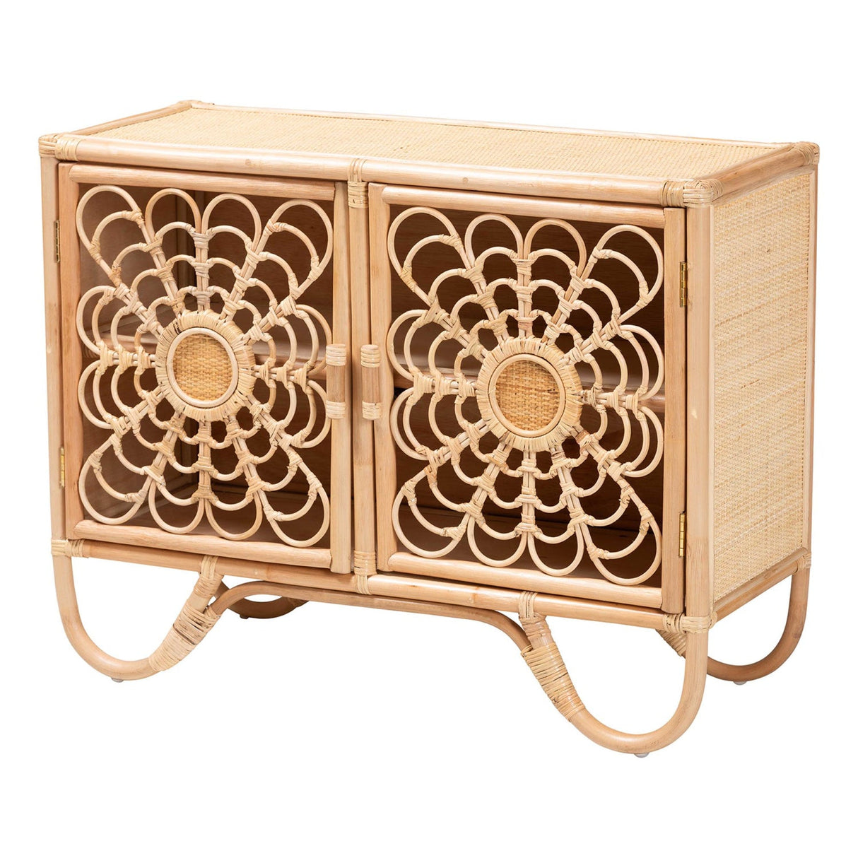 Modern European furniture - Floral Woven 2 Door Cabinet - www.oroa.com