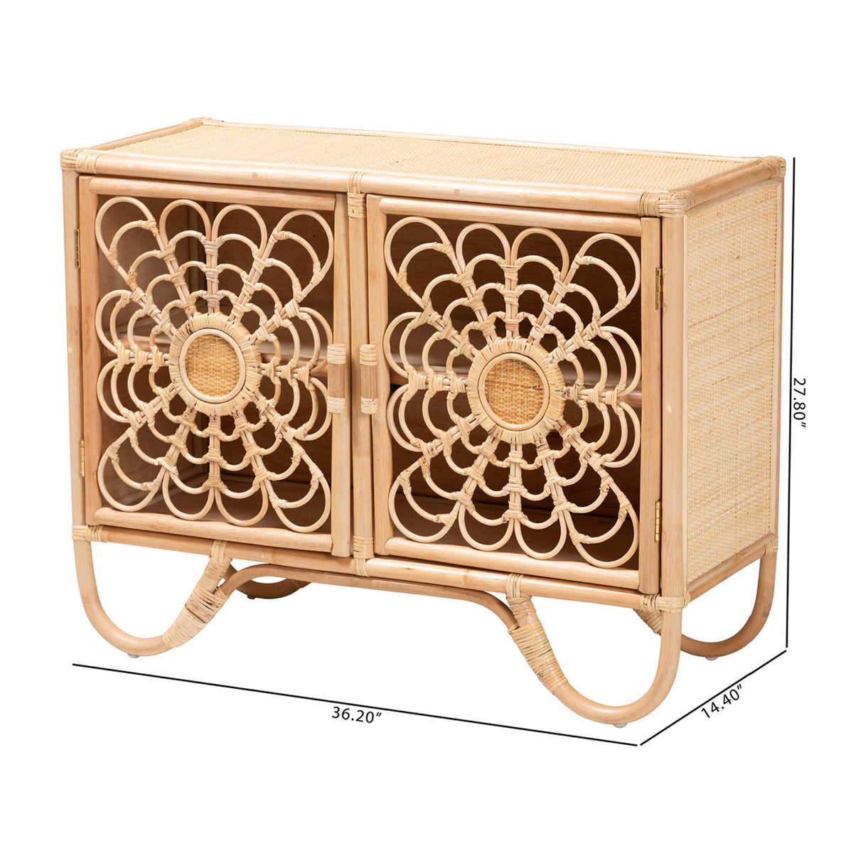 Modern European furniture - Floral Woven 2 Door Cabinet - www.oroa.com
