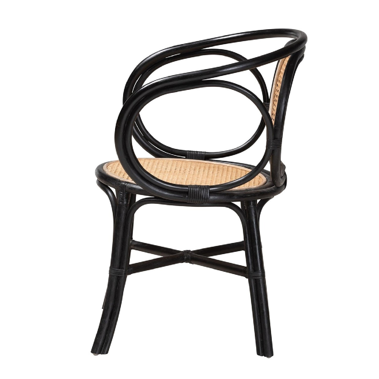 Modern European furniture - Black Framed Rattan Dining Chair - www.oroa.com
