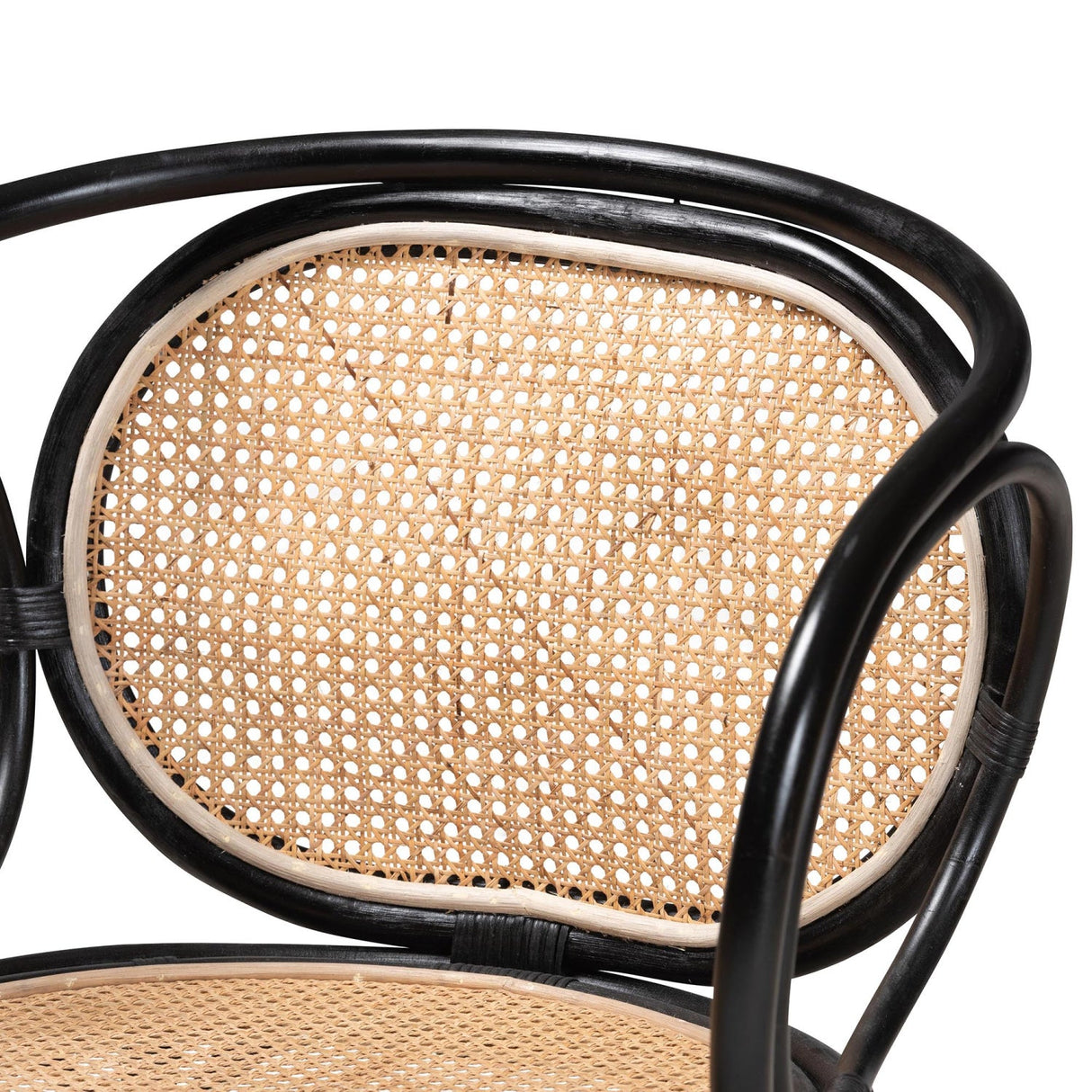 Modern European furniture - Black Framed Rattan Dining Chair - www.oroa.com