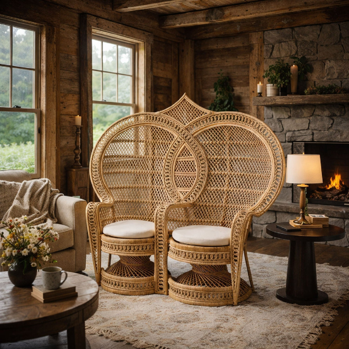 Modern European furniture - 2 Seater Rattan Peacock Chair - www.oroa.com