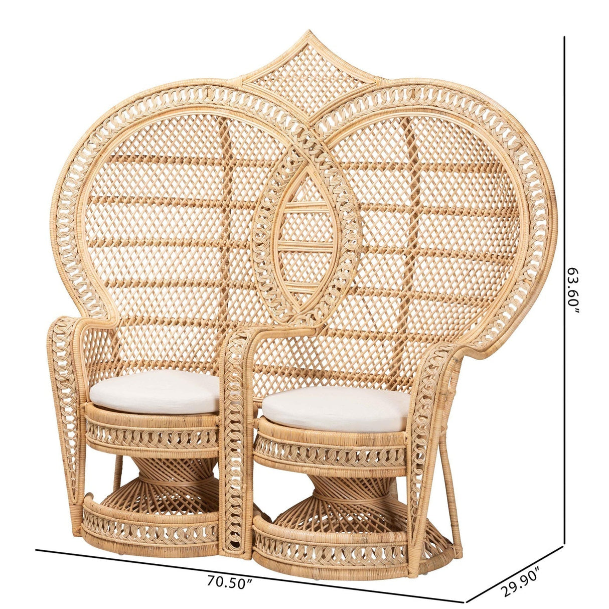 Modern European furniture - 2 Seater Rattan Peacock Chair - www.oroa.com