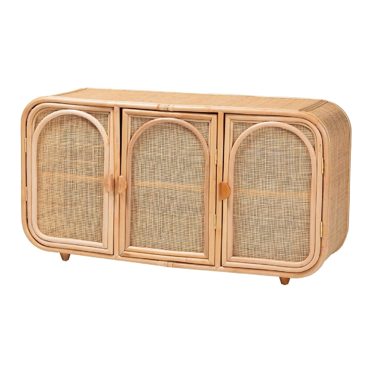 Modern European furniture - Handcrafted Rattan 3 Door Cabinet - www.oroa.com