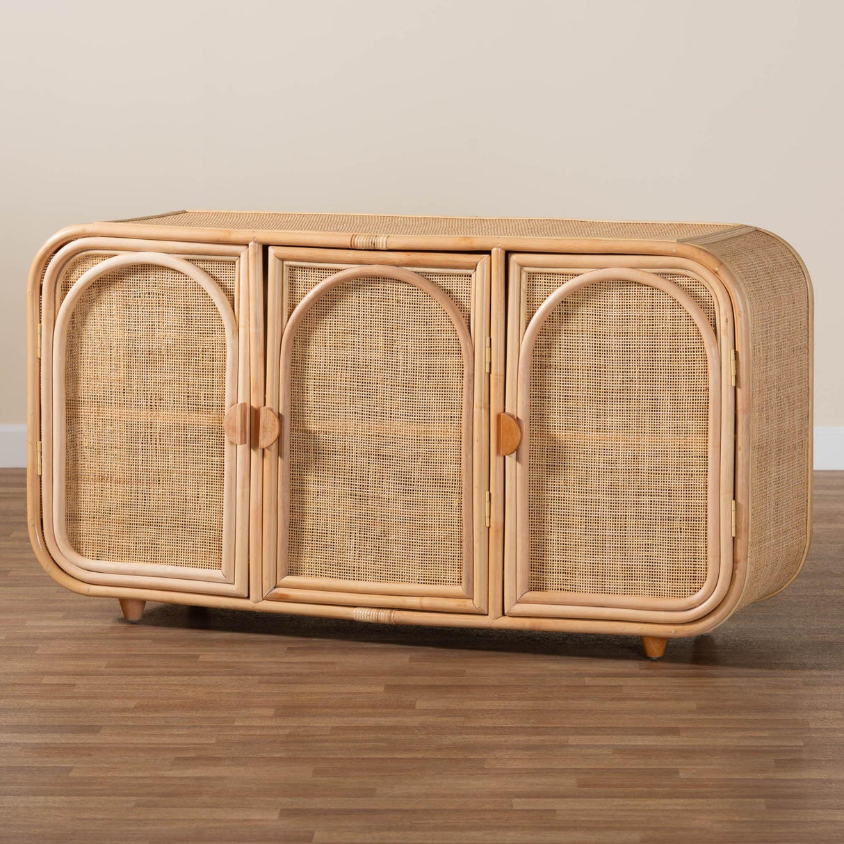 Modern European furniture - Handcrafted Rattan 3 Door Cabinet - www.oroa.com