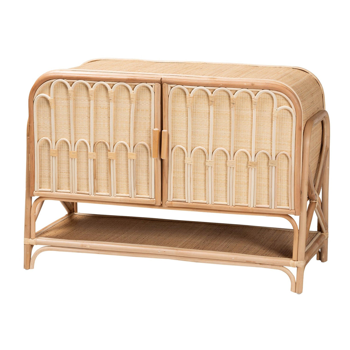 Modern European furniture - Curled Rattan Pole Cabinet - www.oroa.com