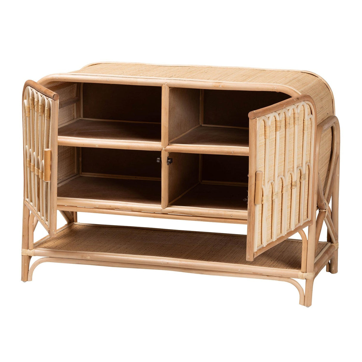Modern European furniture - Curled Rattan Pole Cabinet - www.oroa.com