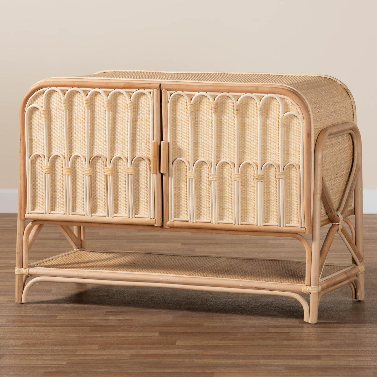 Modern European furniture - Curled Rattan Pole Cabinet - www.oroa.com