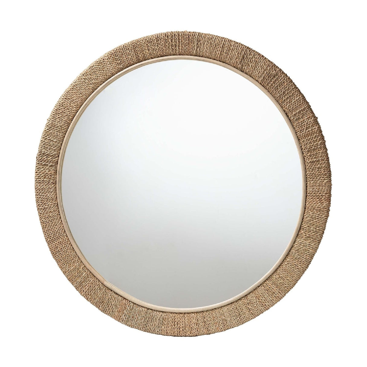 Modern European furniture - Woven Seagrass Round Wall Mirror - www.oroa.com