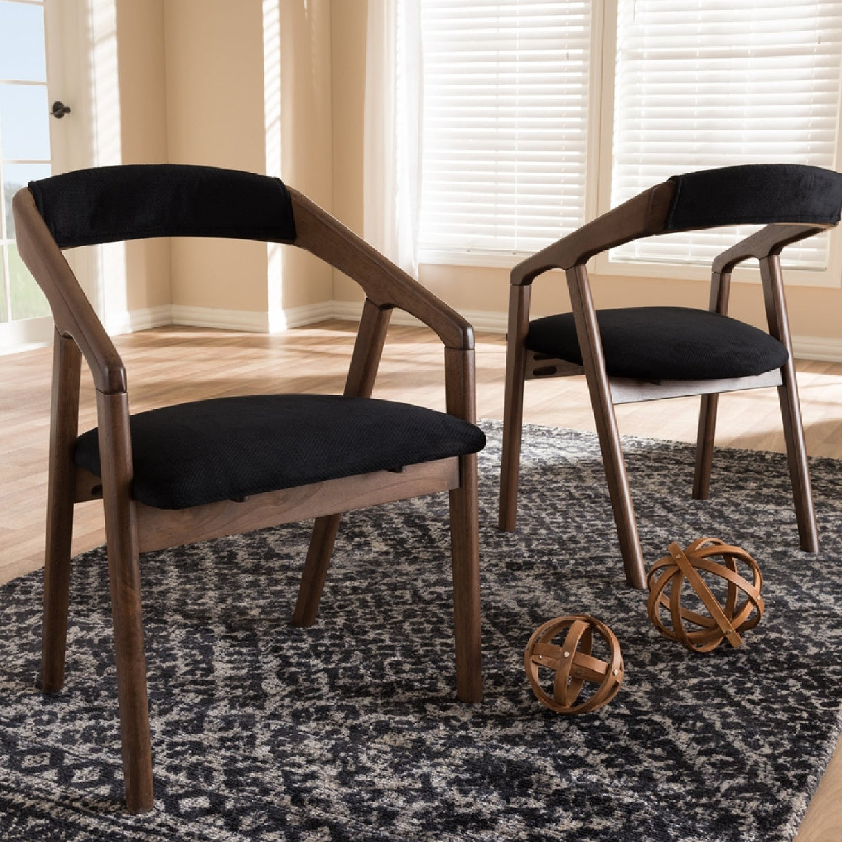 Modern European furniture - Black Velvet Dining Chairs 2 - www.oroa.com