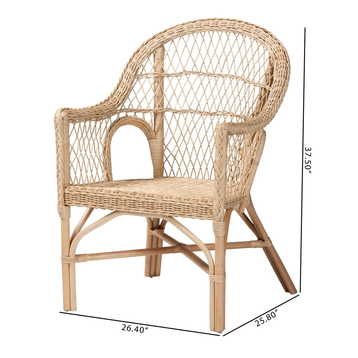 Modern European furniture - Natural Braided Rattan Lounge Chair - www.oroa.com
