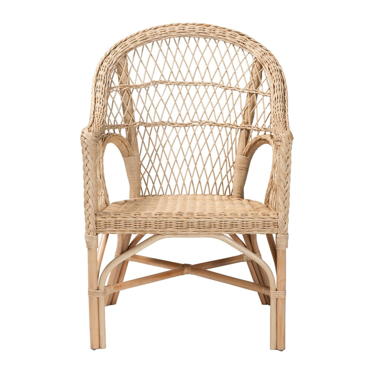 Modern European furniture - Natural Braided Rattan Lounge Chair - www.oroa.com