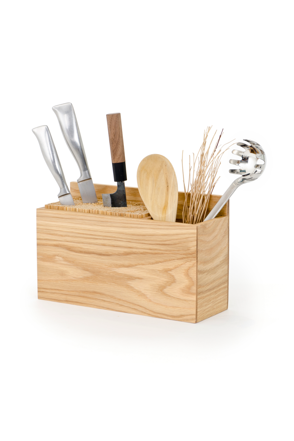 Wooden Rectangular Utensils Holder | Wireworks Block | Oroa.com