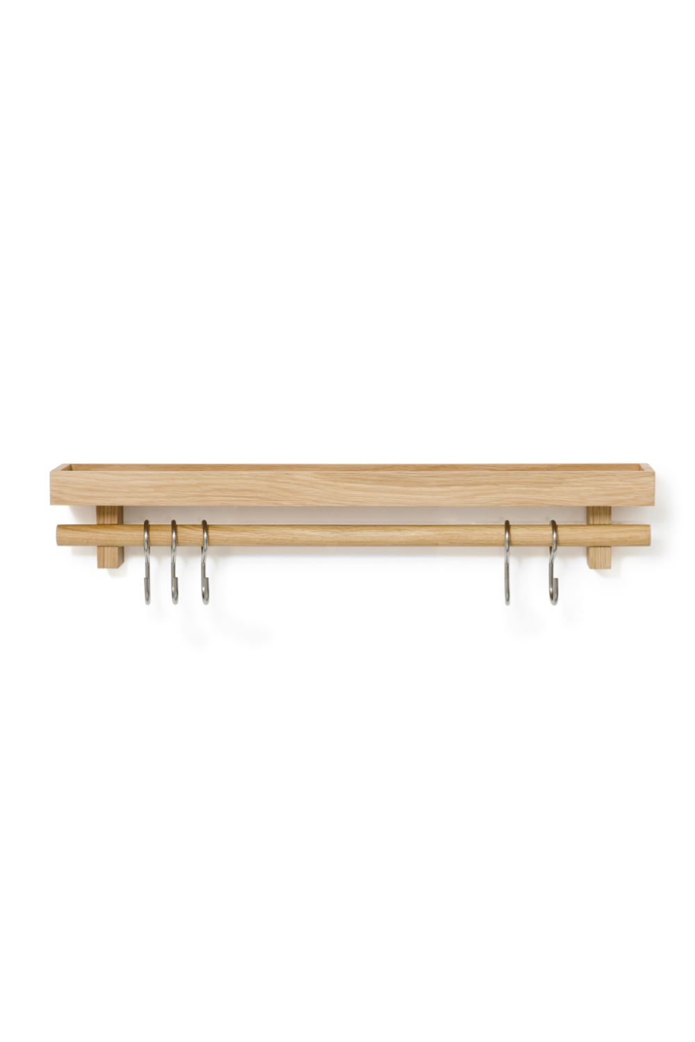 5-Hook Wooden Utensils Shelf | Wireworks | Oroa.com