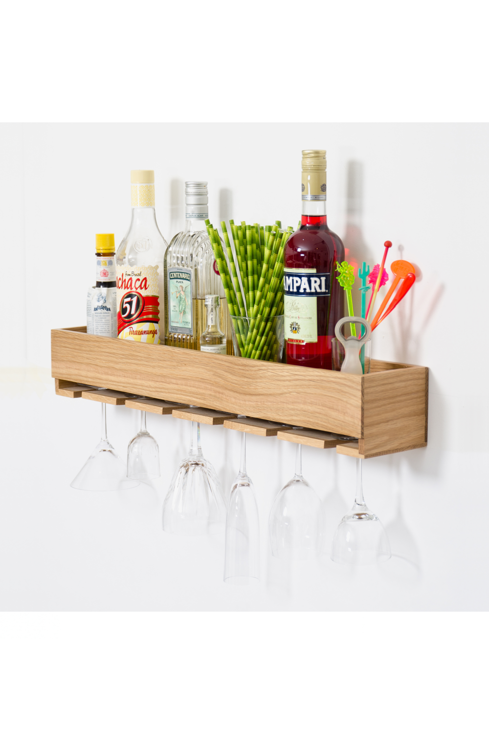 Wooden Glass Holder Shelf | Wireworks | Oroa.com
