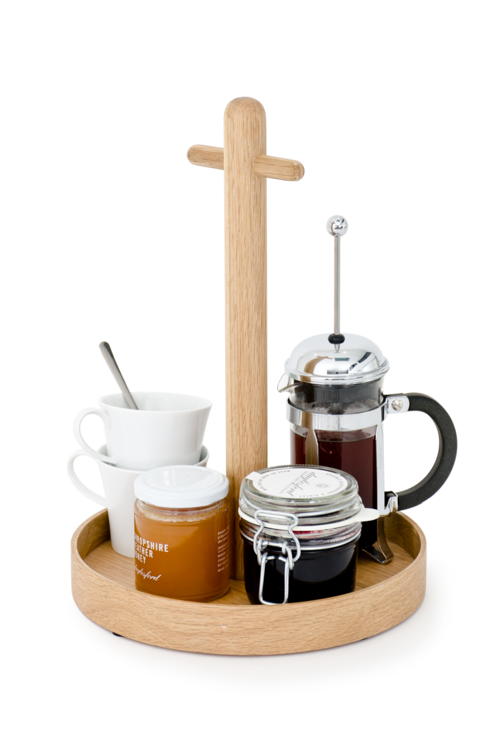 Round Wood Condiment T top Tray | Wireworks | Oroa.com
