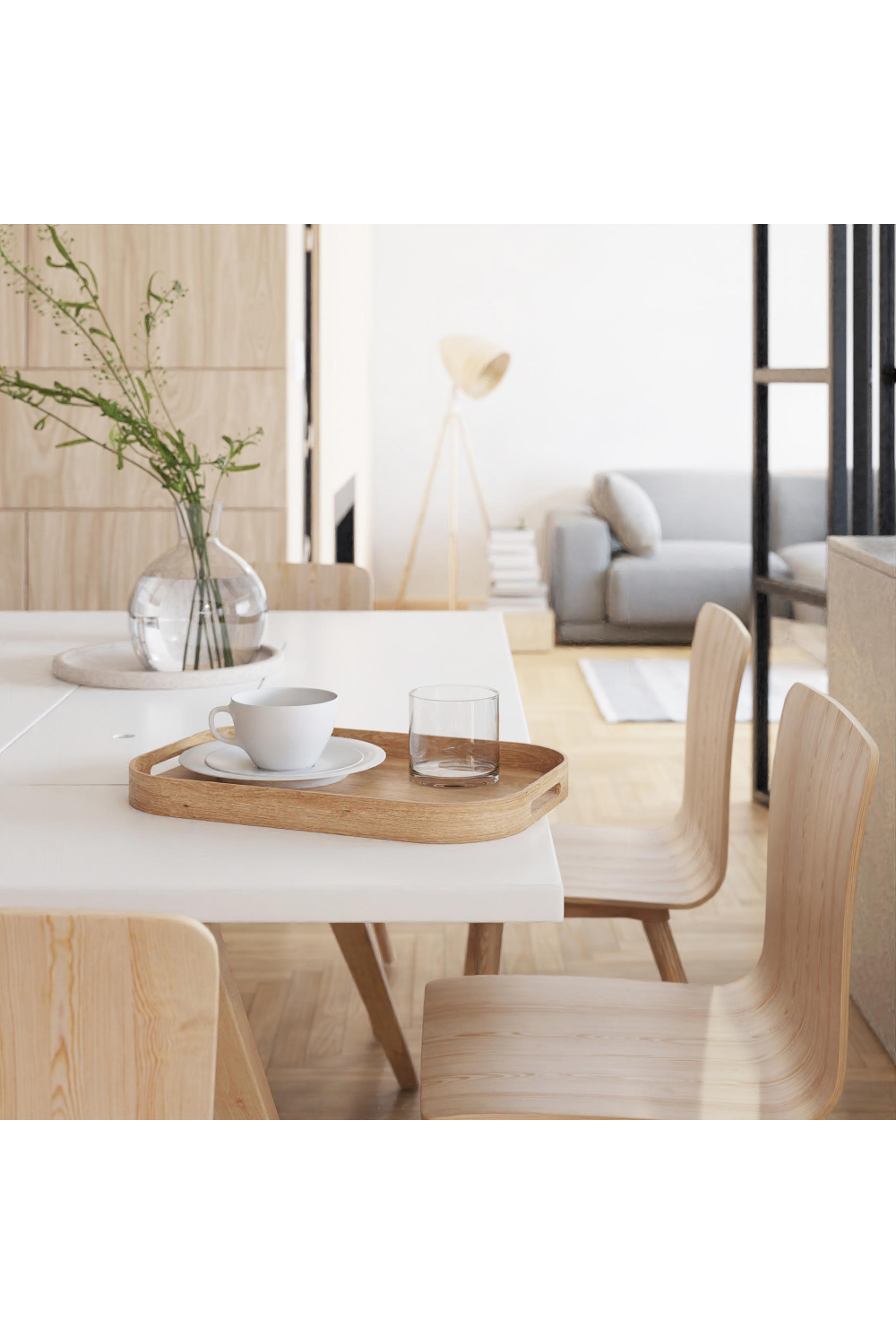 Matte Lacquered Rectangular Tray S | Wireworks Bellhop | Oroa.com