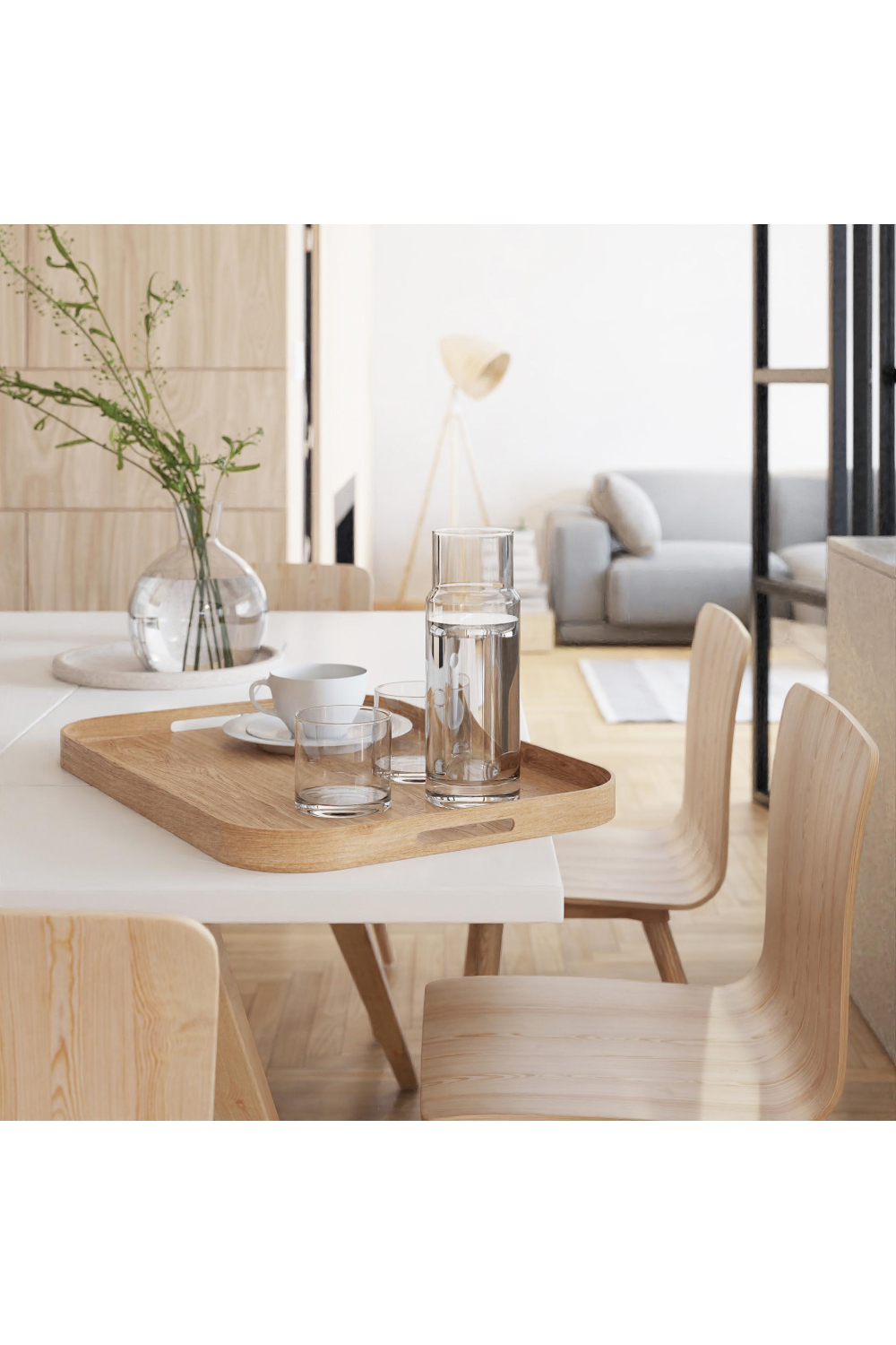 Matte Lacquered Rectangular Tray L | Wireworks Bellhop | Oroa.com