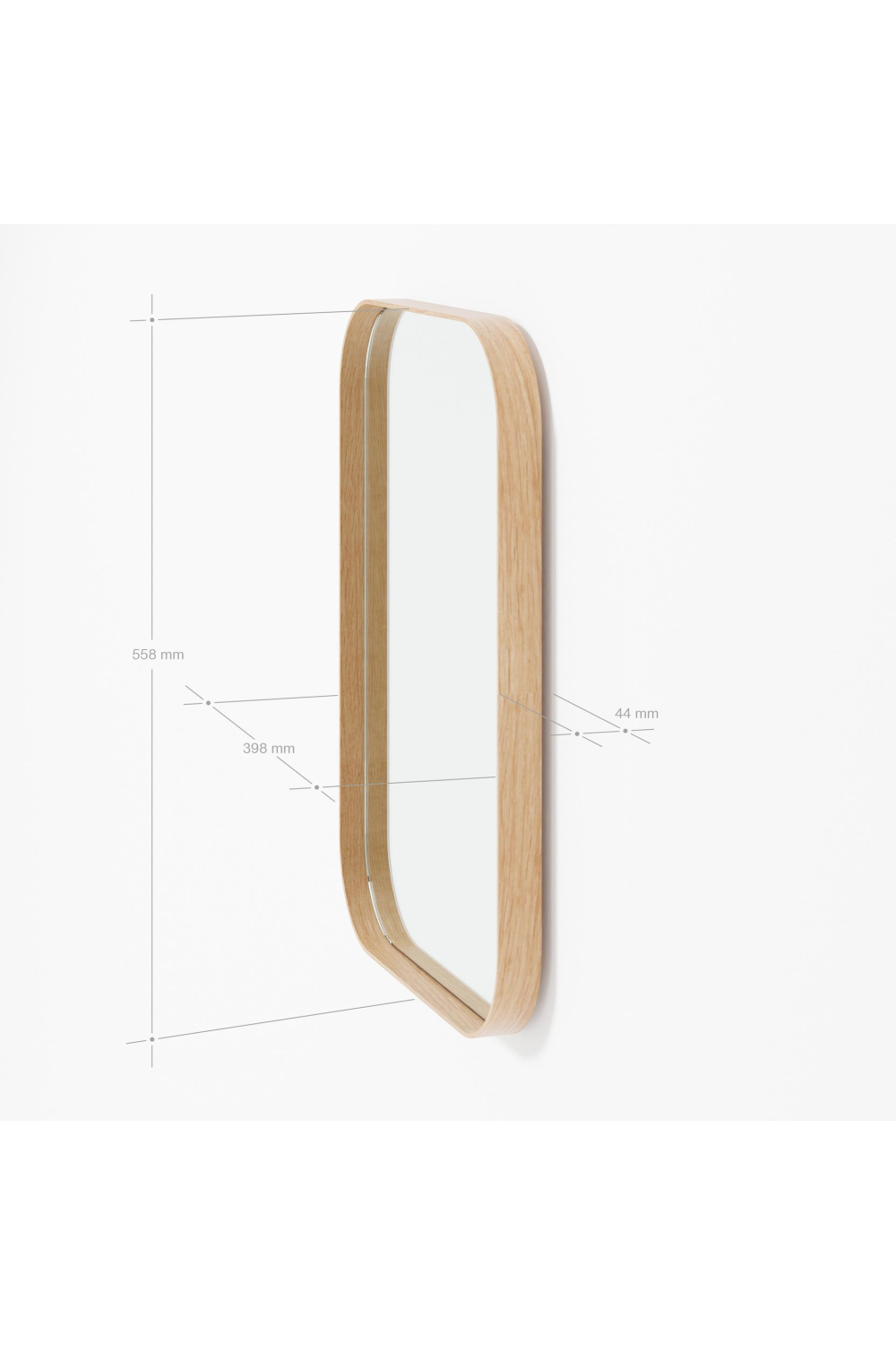 Natural Oak Rectangular Mirror | Wireworks Outlook | Oroa.com