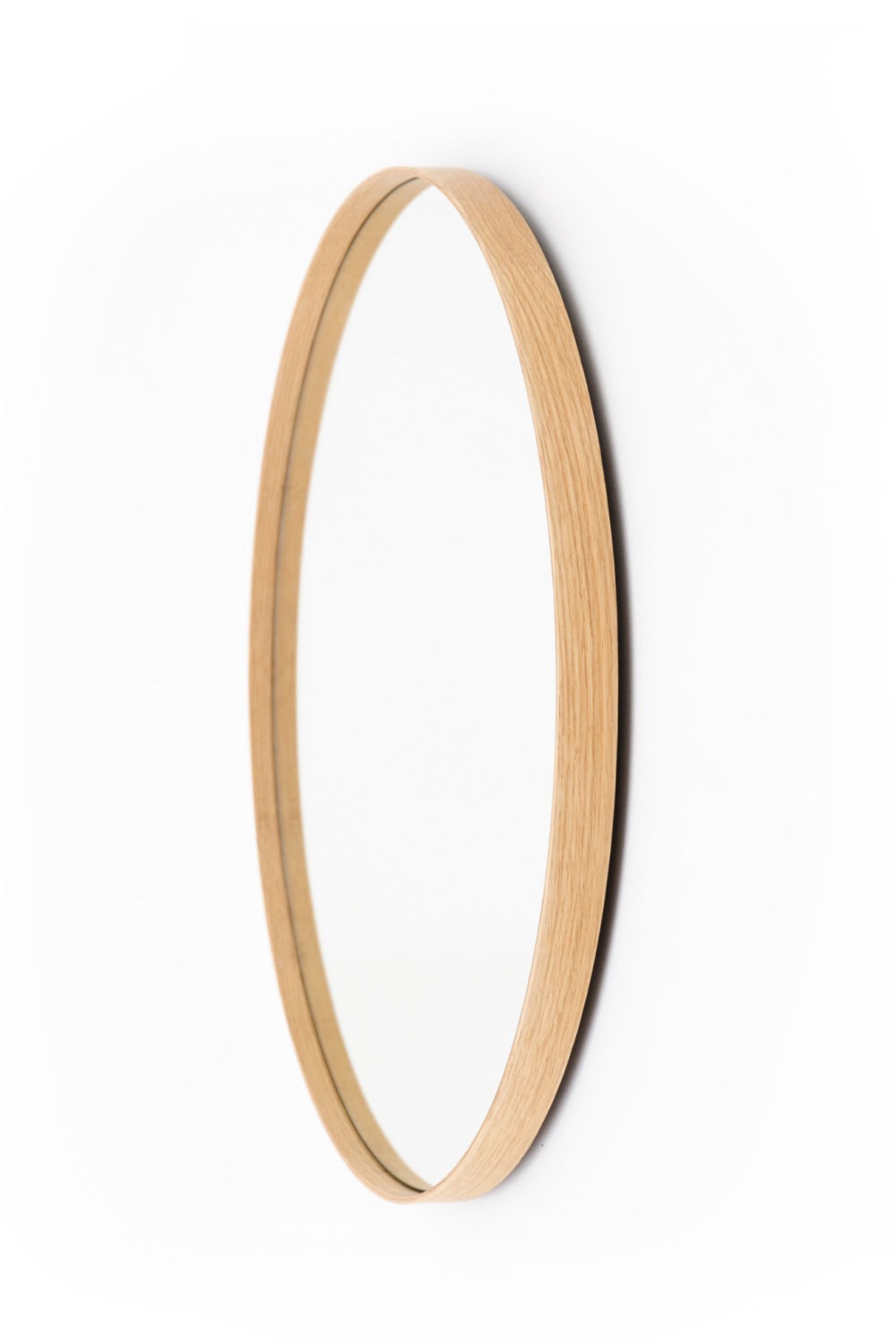 Oak Wooden Round Wall Mirror | Wireworks Glance 660 | Oroa.com